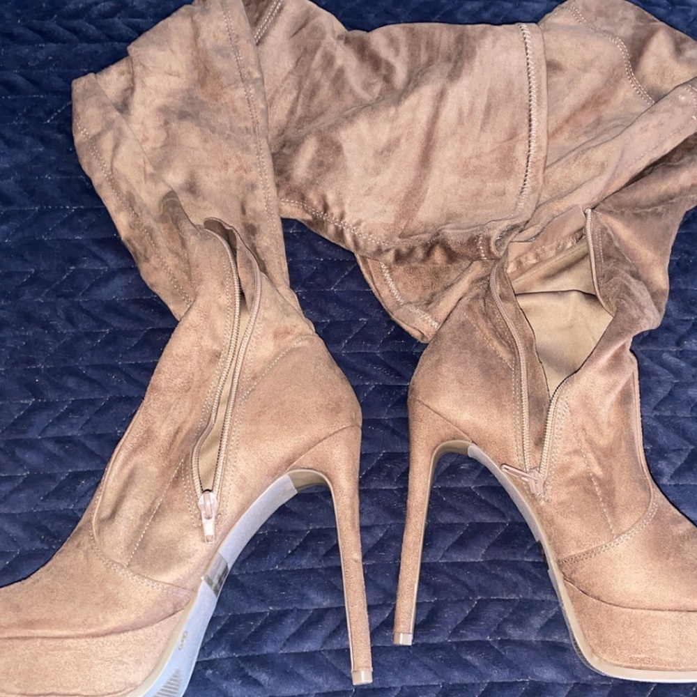 Fashion Nova Brown High Heel Boots